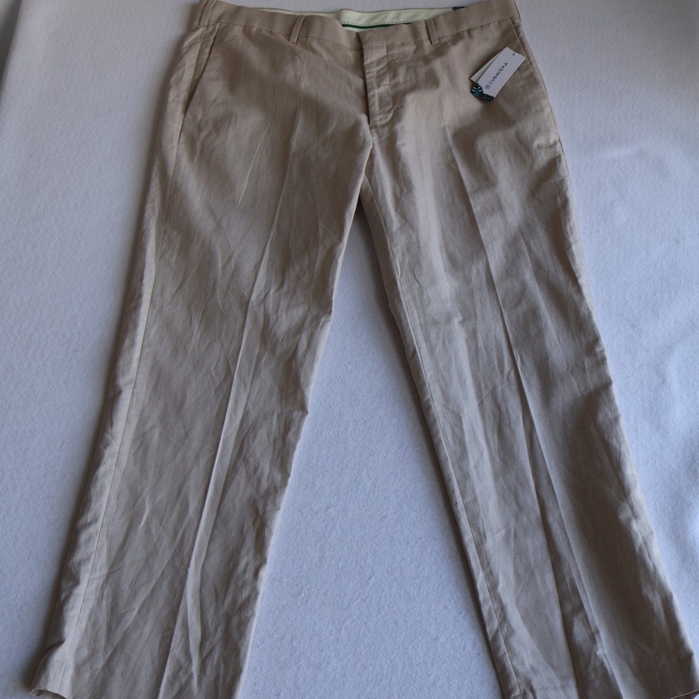 Cubavera Natural Linen Blend Pants Beige NWT